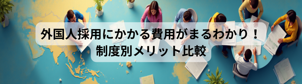 外国人採用にかかる費用がまるわかり！制度別メリット比較